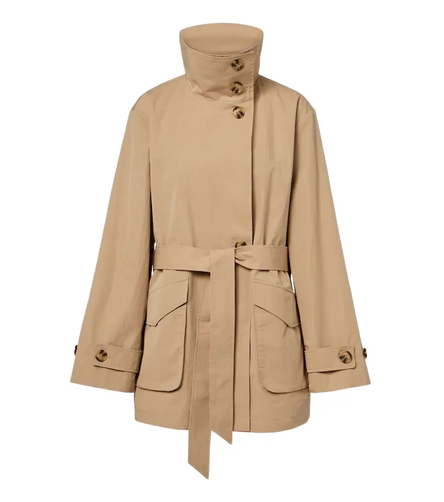 Celina belted cotton-blend jacket