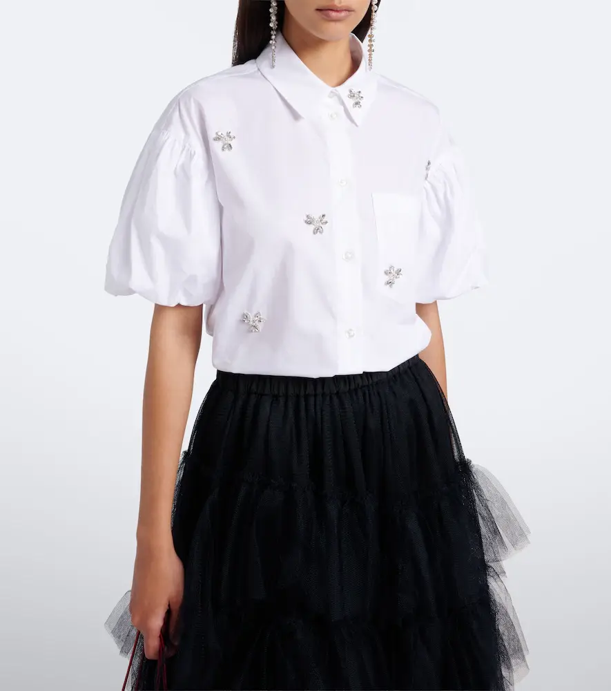 Simone Rocha Embellished cotton poplin shirt | Thumbnail 2 Simone Rocha Embellished cotton poplin shirt | Thumbnail 2