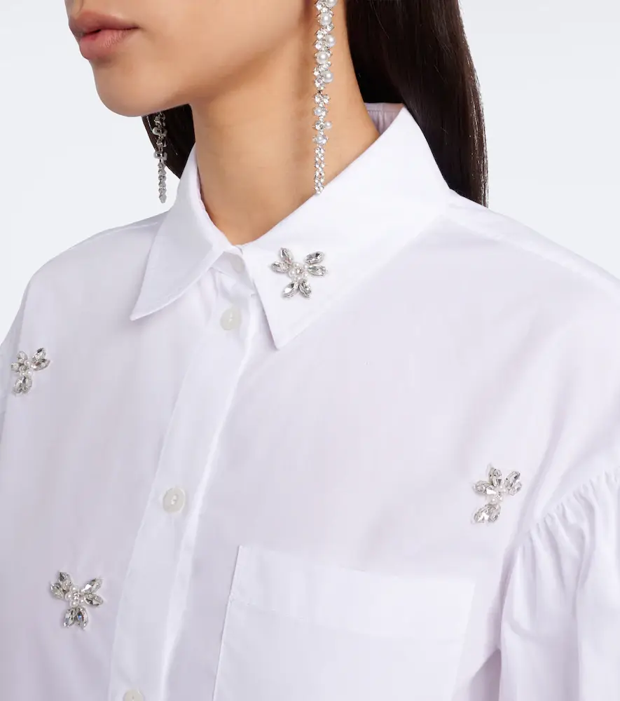 Simone Rocha Embellished cotton poplin shirt | Thumbnail 3 Simone Rocha Embellished cotton poplin shirt | Thumbnail 3