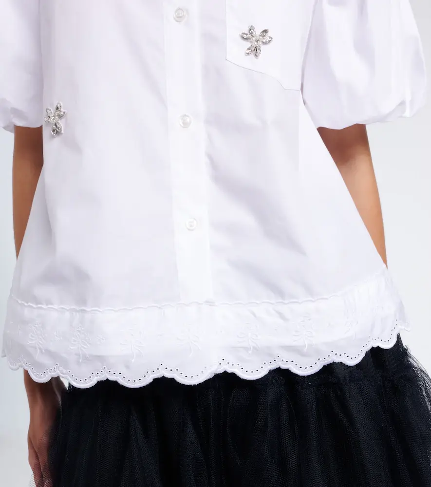Simone Rocha Embellished cotton poplin shirt | Thumbnail 4 Simone Rocha Embellished cotton poplin shirt | Thumbnail 4