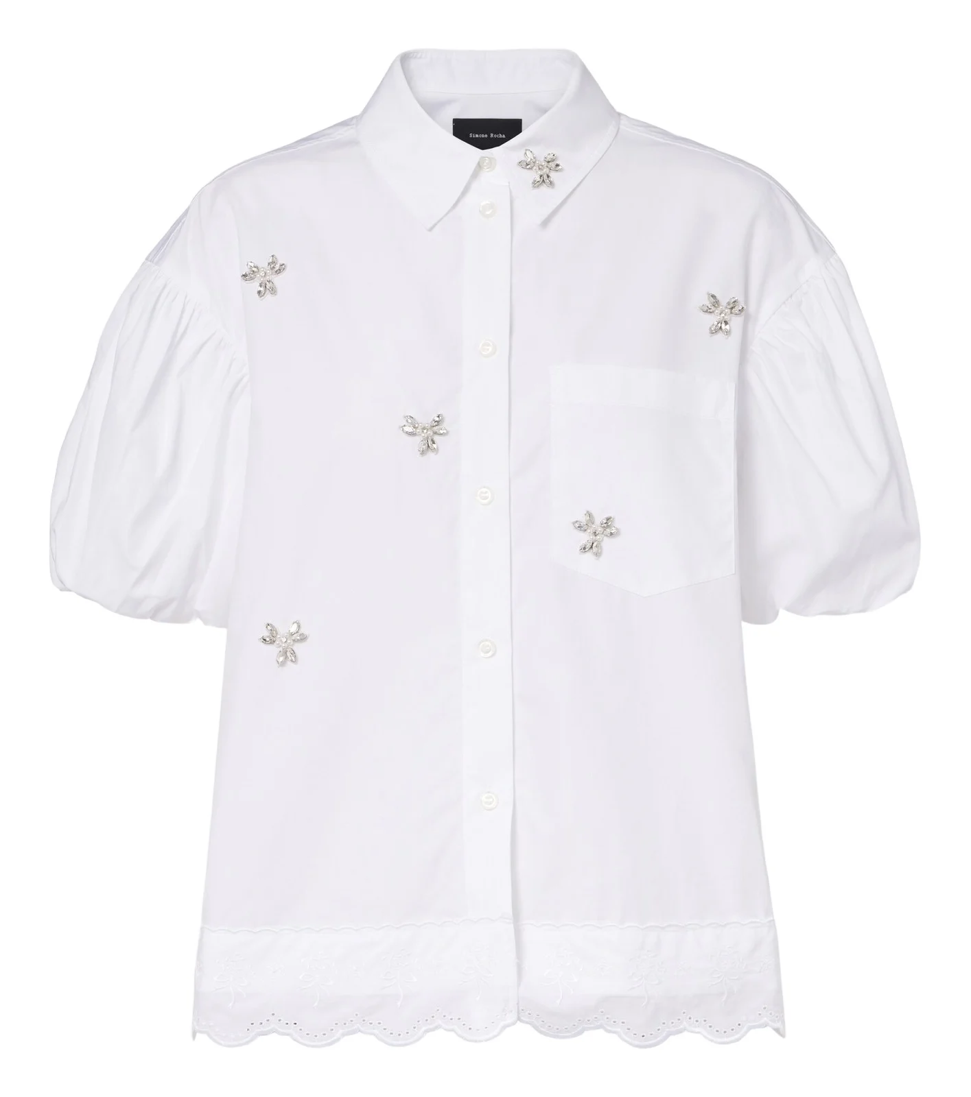 Simone Rocha Embellished cotton poplin shirt