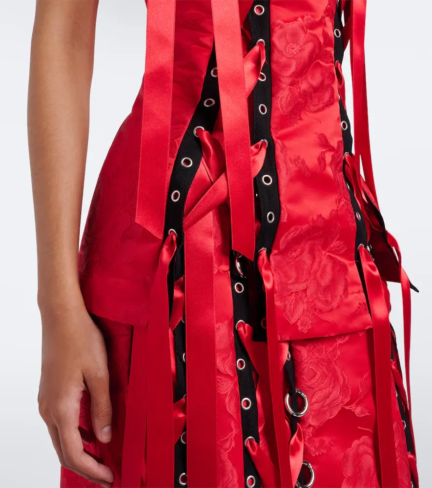 Simone Rocha Bow-detail floral brocade top | Thumbnail 6