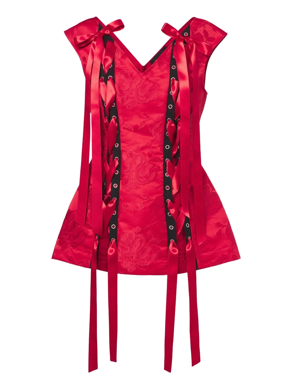 Simone Rocha Bow-detail floral brocade top