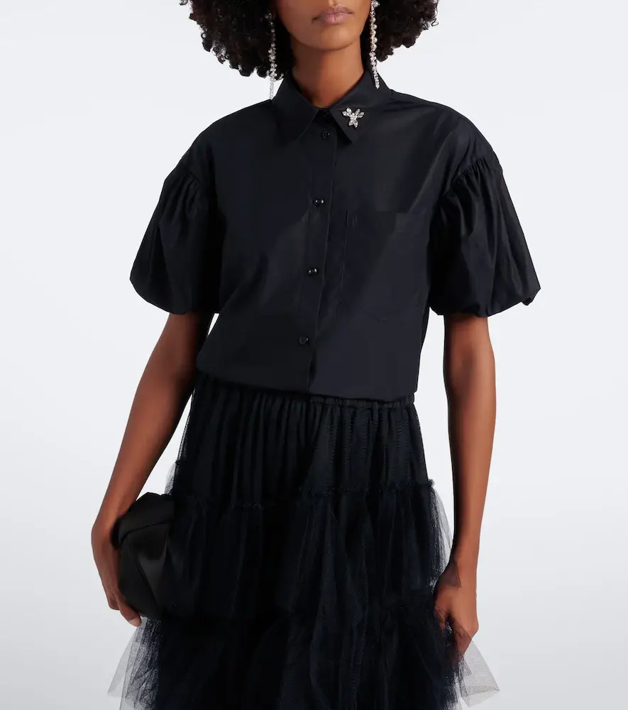 Simone Rocha Embellished cotton poplin shirt | Thumbnail 2