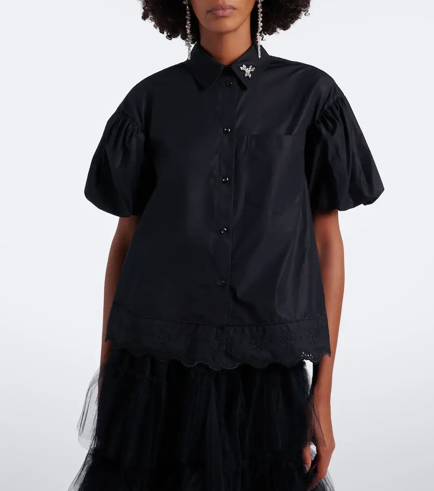 Simone Rocha Embellished cotton poplin shirt | Thumbnail 3