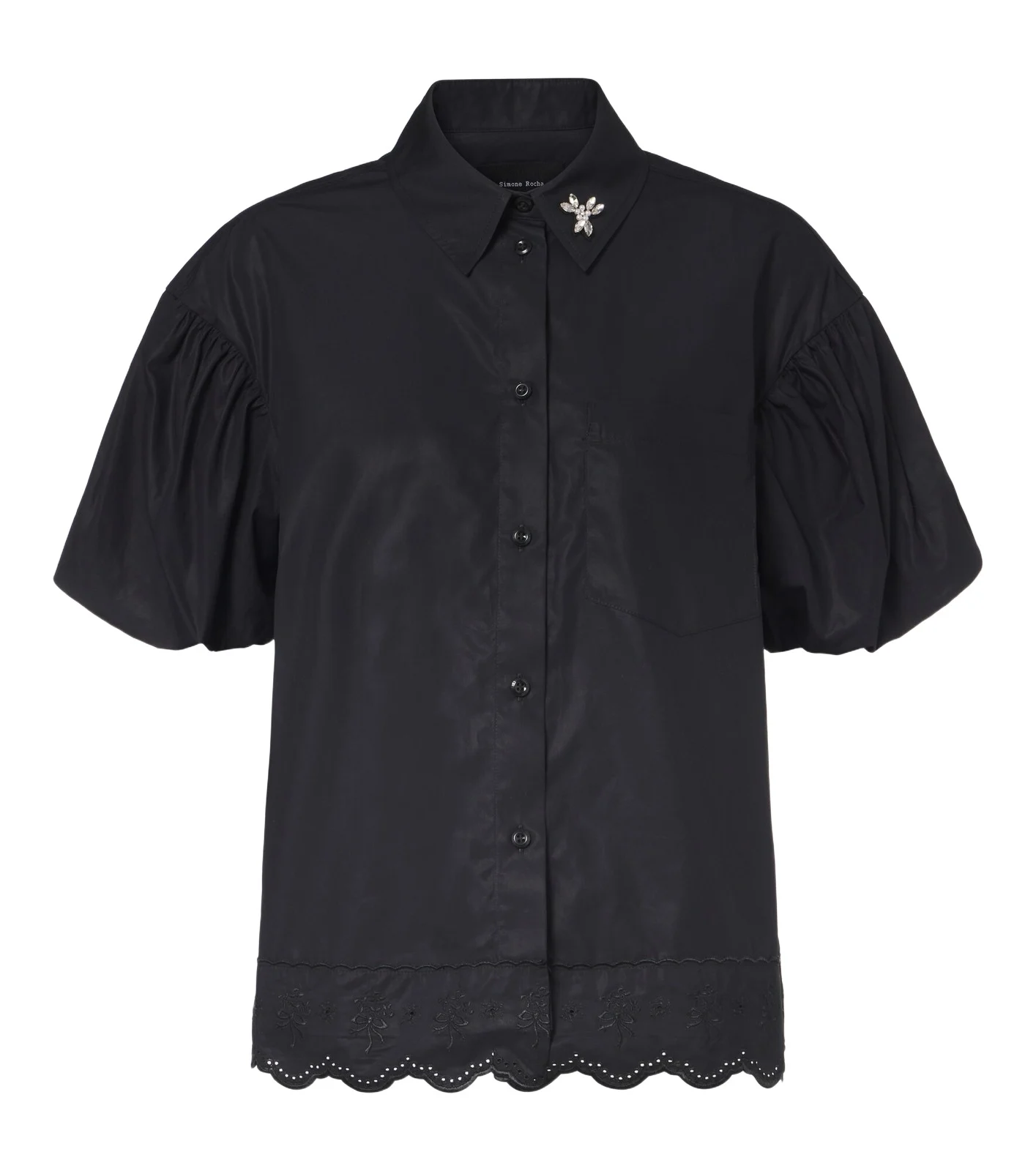 Simone Rocha Embellished cotton poplin shirt