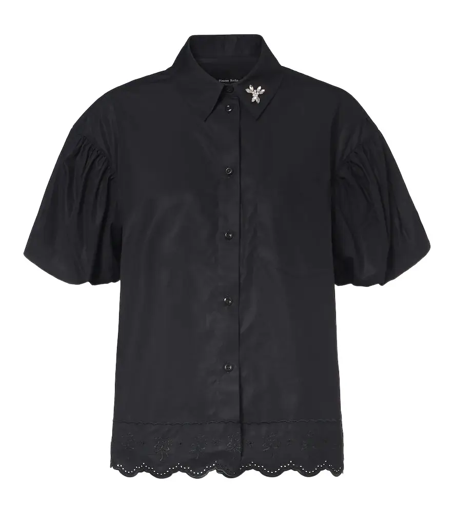 Embellished cotton poplin shirt Embellished cotton poplin shirt