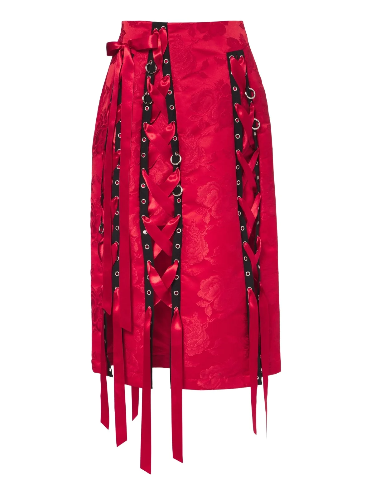 Simone Rocha Bow-detail floral brocade midi skirt