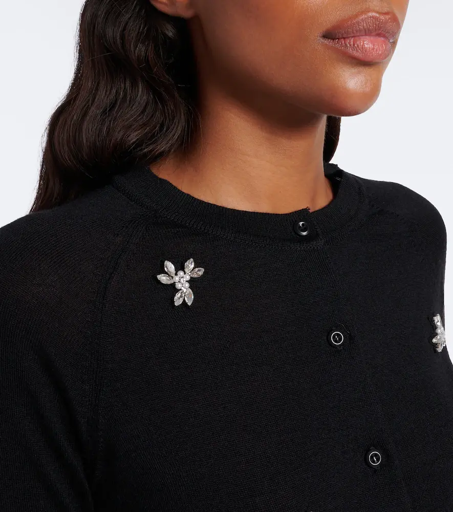 Simone Rocha Embellished wool and silk cardigan | Thumbnail 3