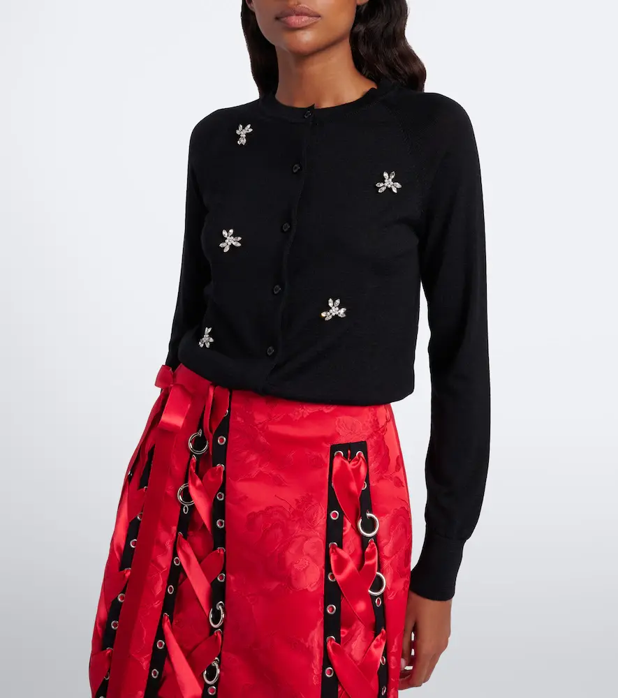 Simone Rocha Embellished wool and silk cardigan | Thumbnail 6