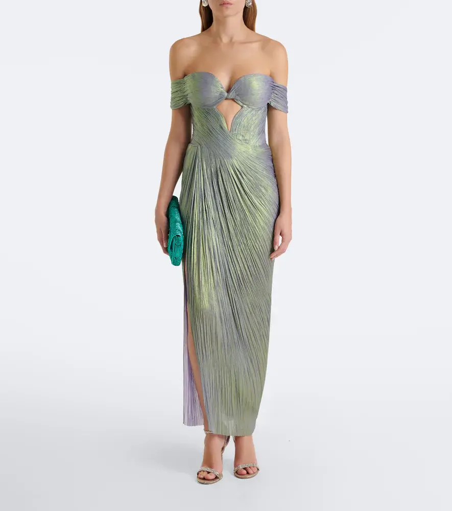 Maria Lucia Hohan Edena pleated off-shoulder silk bustier gown | Thumbnail 2 Maria Lucia Hohan Edena pleated off-shoulder silk bustier gown | Thumbnail 2