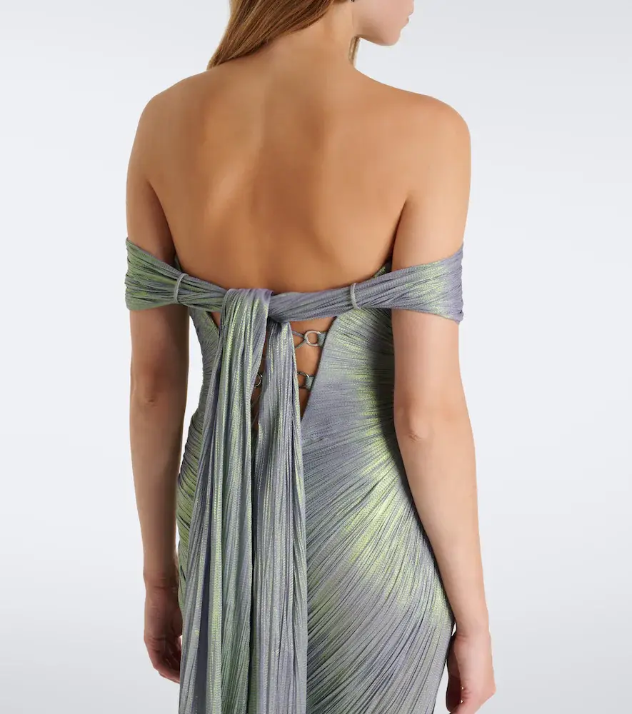 Maria Lucia Hohan Edena pleated off-shoulder silk bustier gown | Thumbnail 4 Maria Lucia Hohan Edena pleated off-shoulder silk bustier gown | Thumbnail 4