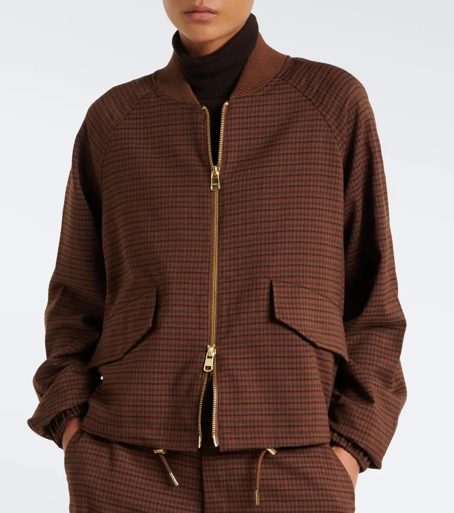 Varley Keagan checked twill bomber jacket | Thumbnail 3