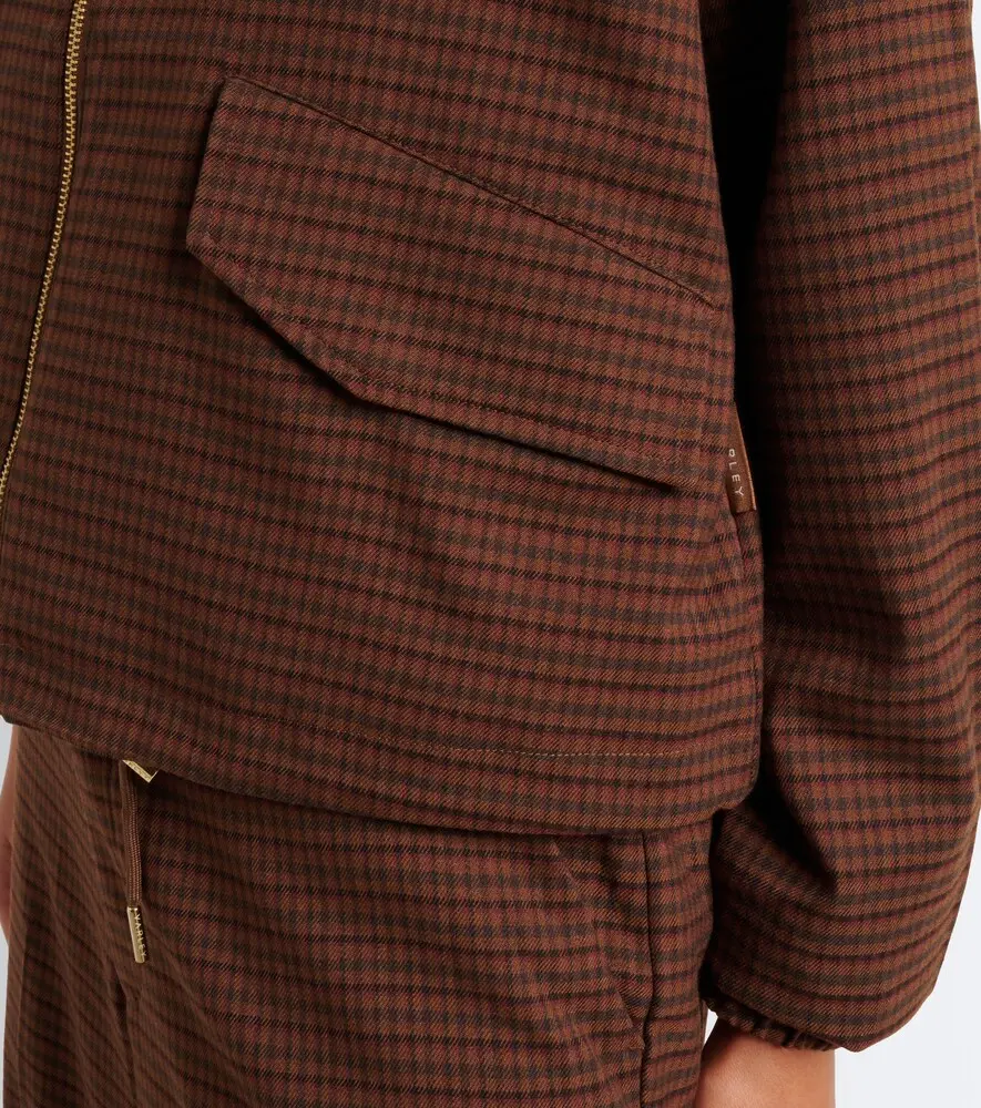 Varley Keagan checked twill bomber jacket | Thumbnail 4