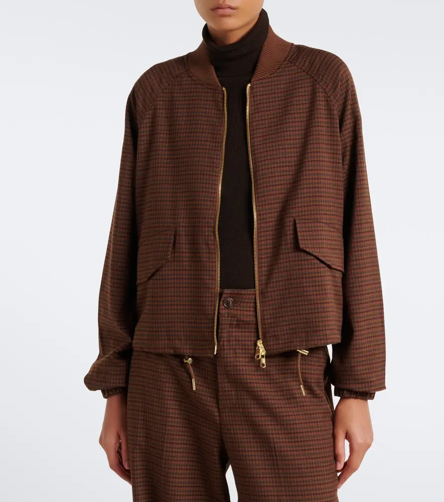 Varley Keagan checked twill bomber jacket | Thumbnail 5