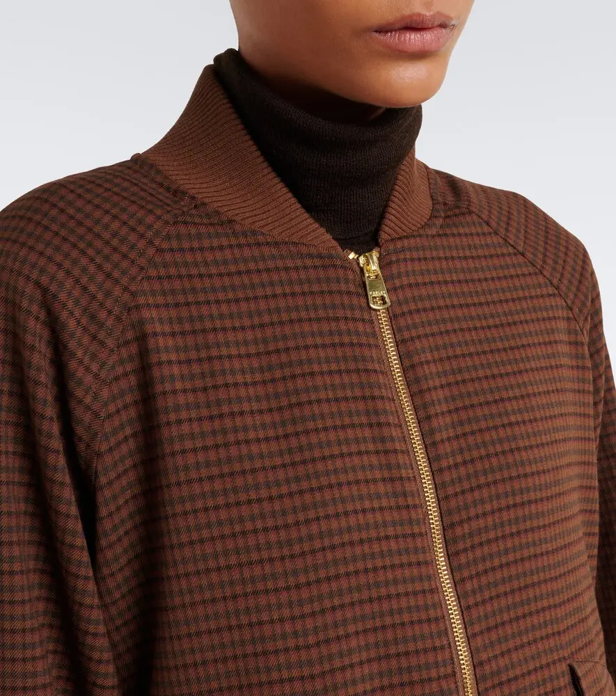 Varley Keagan checked twill bomber jacket | Thumbnail 6