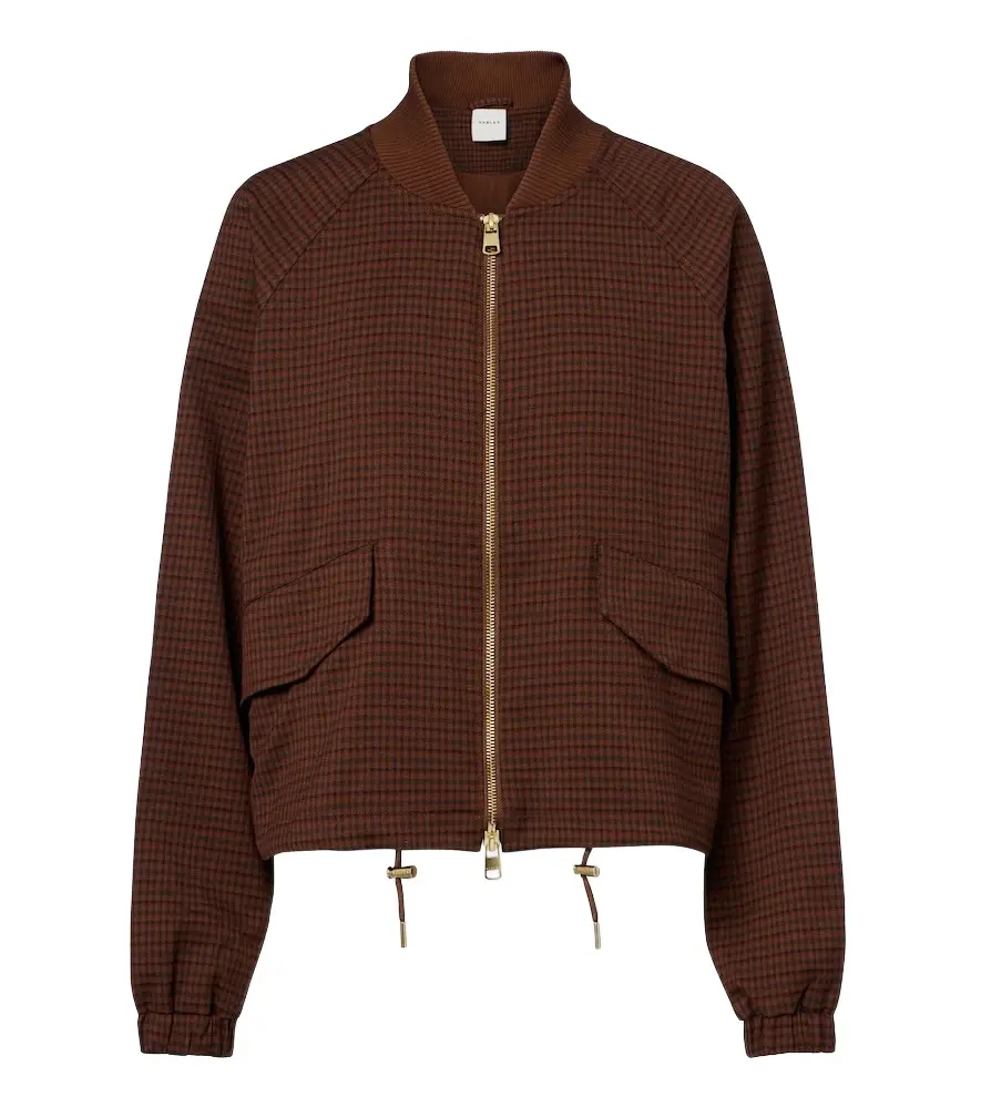 Varley Keagan checked twill bomber jacket