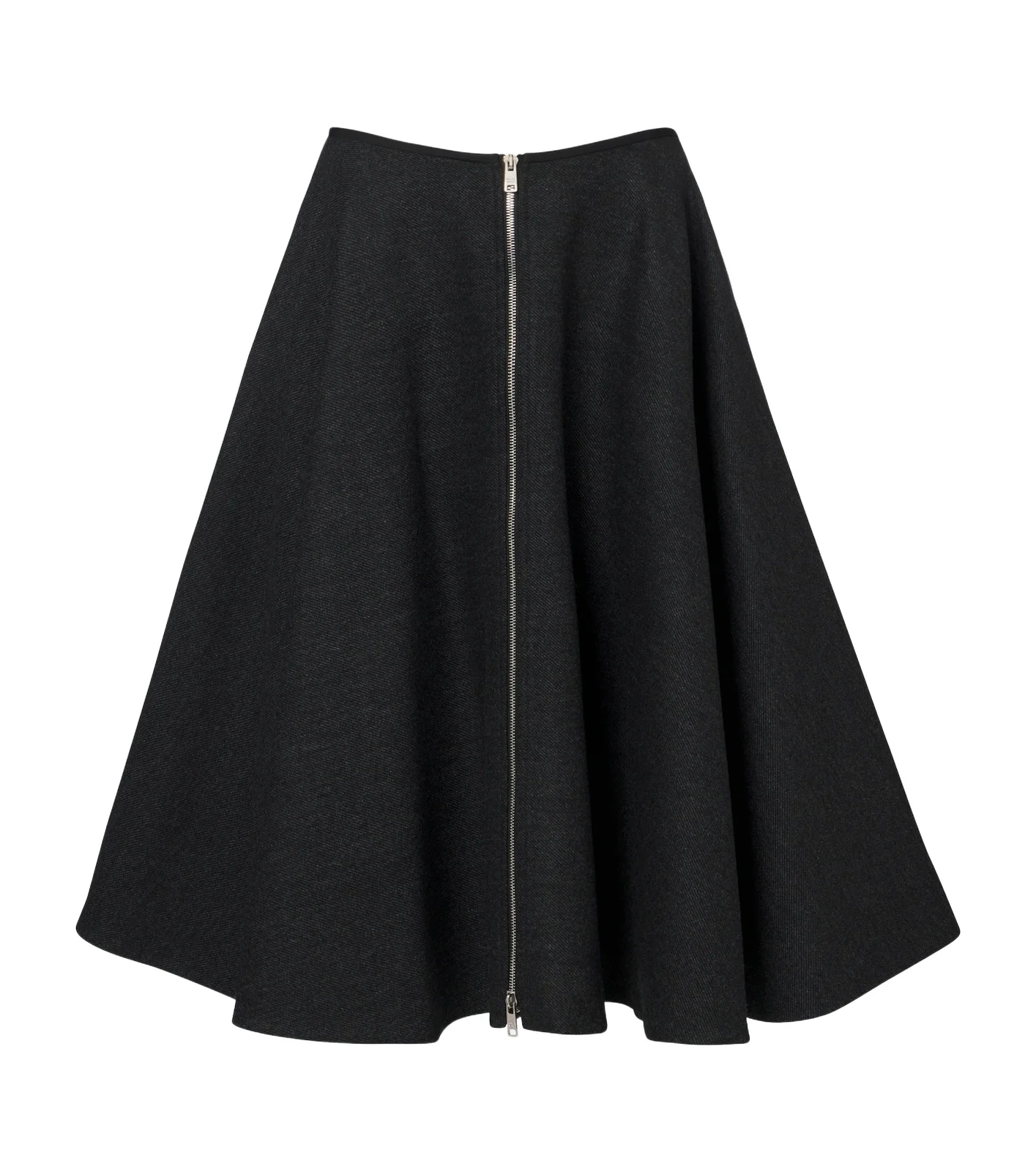 Prada Re-Nylon-trimmed virgin wool midi skirt