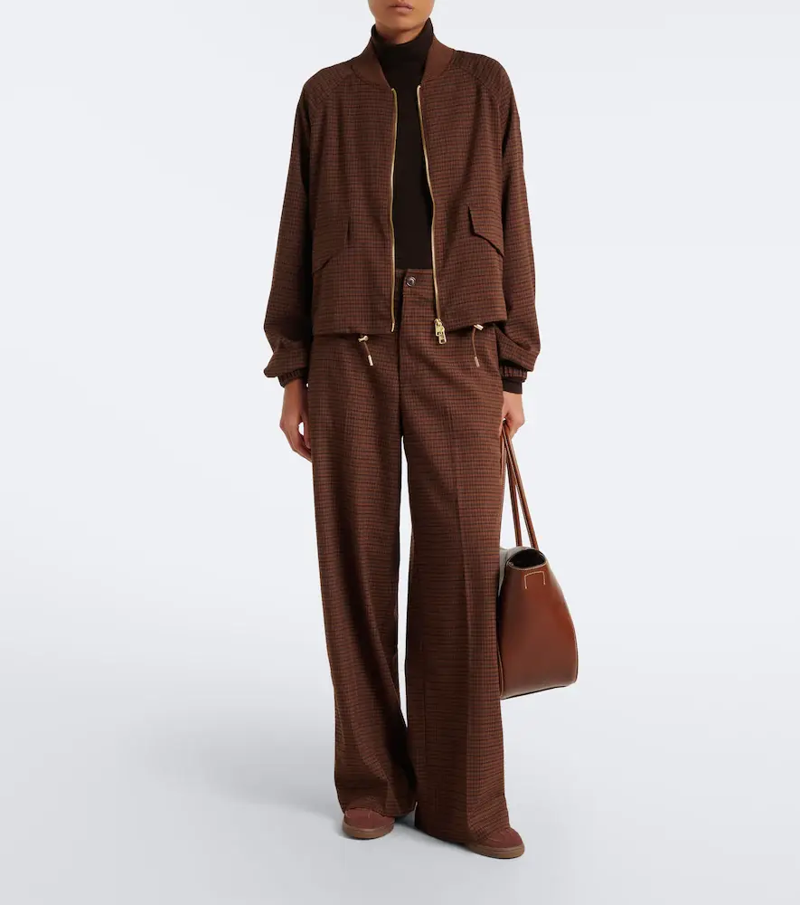 Varley Checked twill wide-leg pants | Thumbnail 3 Varley Checked twill wide-leg pants | Thumbnail 3