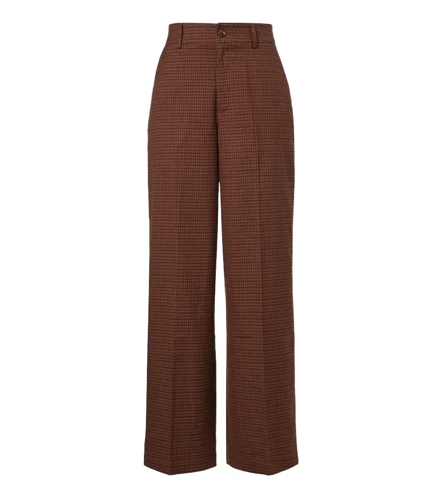 Varley Checked twill wide-leg pants