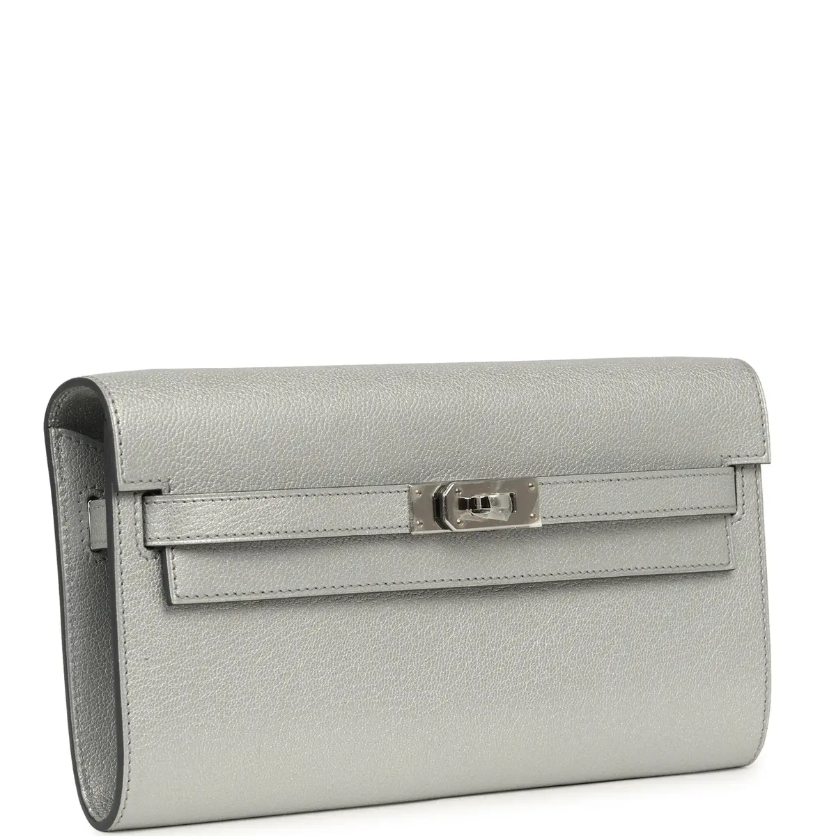 HERMÈS Hermes Kelly Wallet To Go Argent Chevre Chamkilight Palladium Hardware | Thumbnail 2 HERMÈS Hermes Kelly Wallet To Go Argent Chevre Chamkilight Palladium Hardware | Thumbnail 2