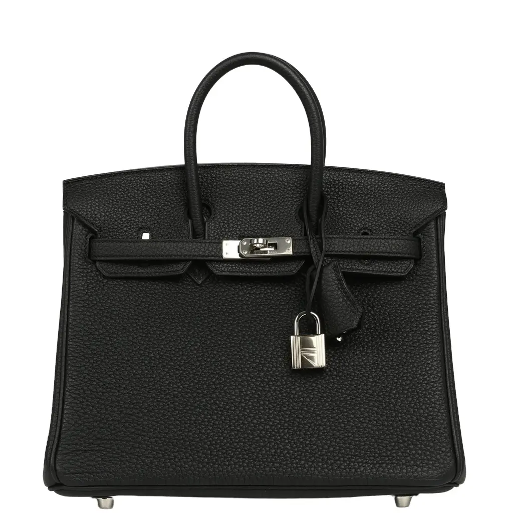 HERMÈS Pre-owned Hermes Birkin 25 Black Togo Palladium Hardware