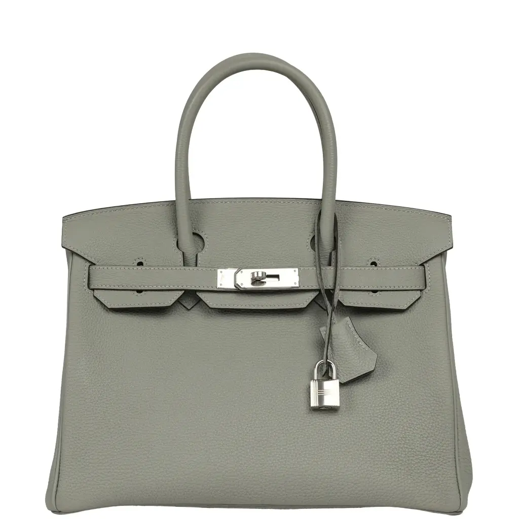 Pre-owned Hermes Birkin 30 Gris Mouette Togo Palladium Hardware Pre-owned Hermes Birkin 30 Gris Mouette Togo Palladium Hardware