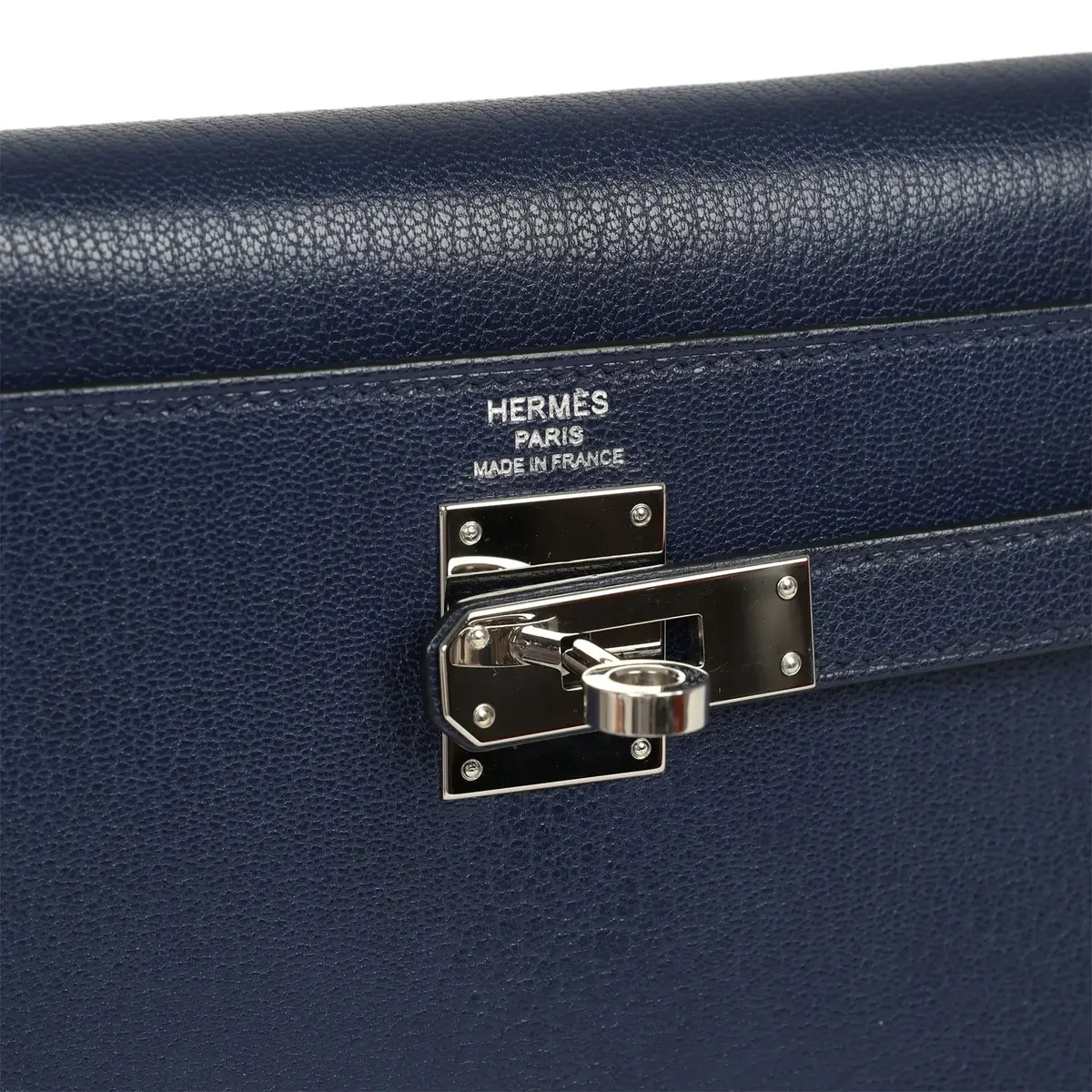 HERMÈS Pre-owned Hermes Kelly Elan Bleu Saphir Chevre Chamkila Palladium Hardware | Thumbnail 6