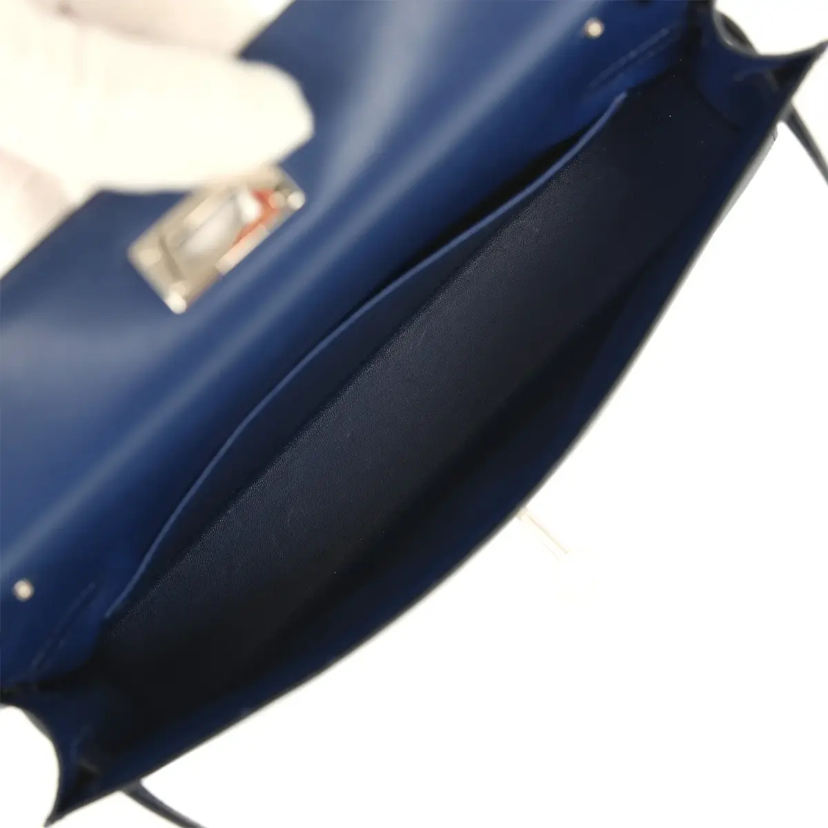 HERMÈS Pre-owned Hermes Kelly Elan Bleu Saphir Chevre Chamkila Palladium Hardware | Thumbnail 7