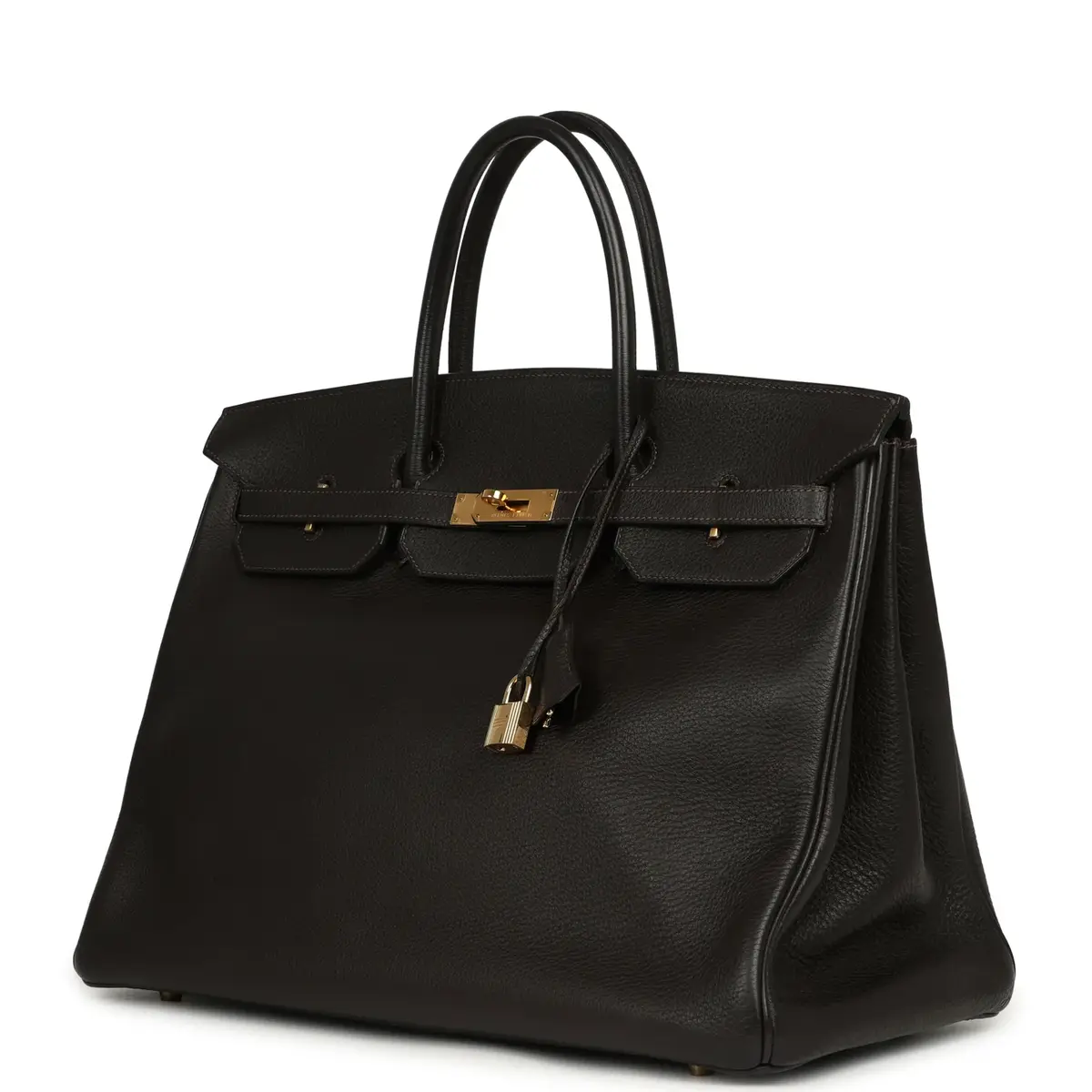 HERMÈS Vintage Hermes Birkin 40 Ebene Togo Gold Hardware | Thumbnail 5 HERMÈS Vintage Hermes Birkin 40 Ebene Togo Gold Hardware | Thumbnail 5