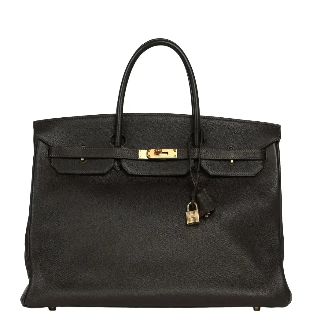 Vintage Hermes Birkin 40 Ebene Togo Gold Hardware Vintage Hermes Birkin 40 Ebene Togo Gold Hardware