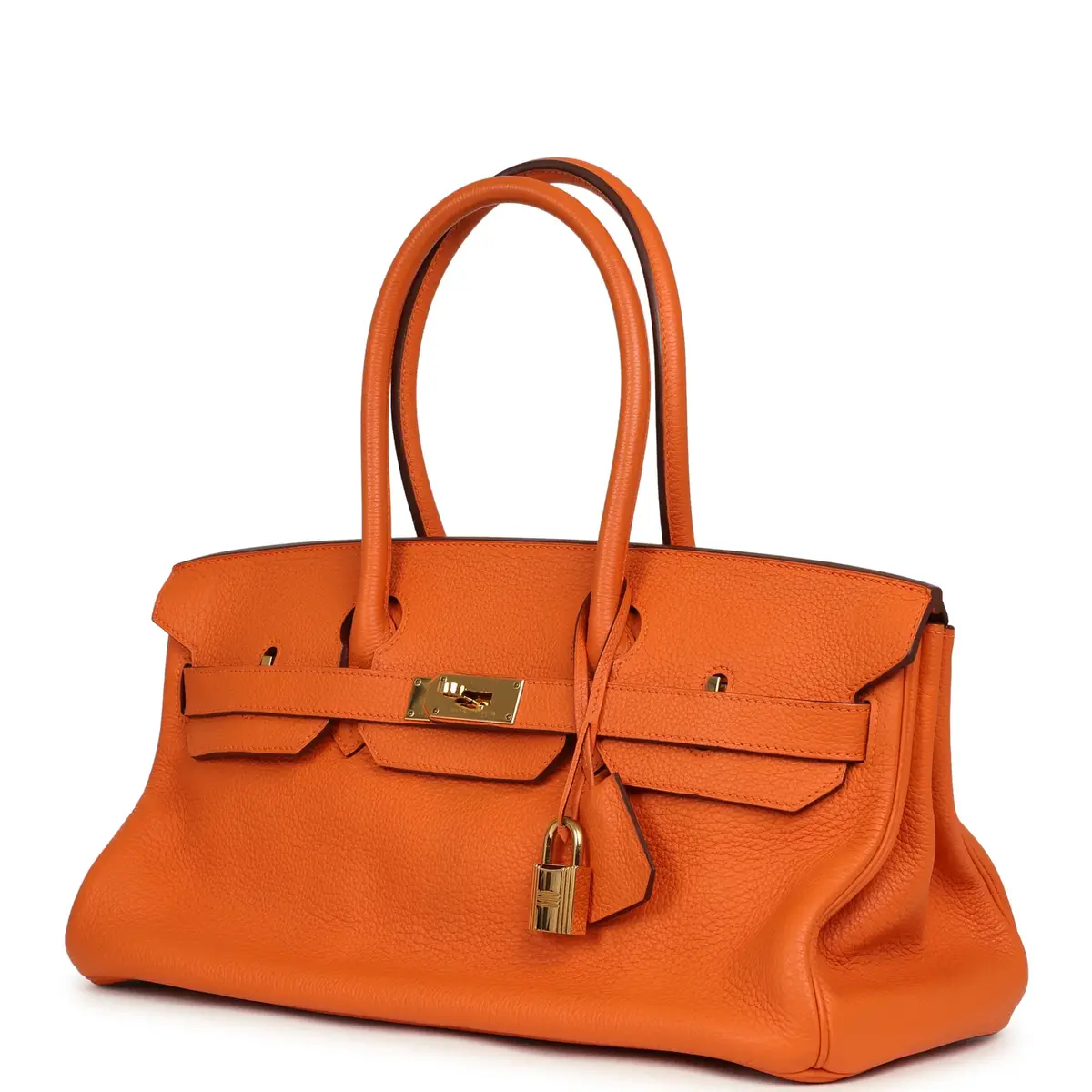HERMÈS Vintage Hermes Shoulder Birkin 42 JPG Orange Clemence Gold Hardware | Thumbnail 5 HERMÈS Vintage Hermes Shoulder Birkin 42 JPG Orange Clemence Gold Hardware | Thumbnail 5