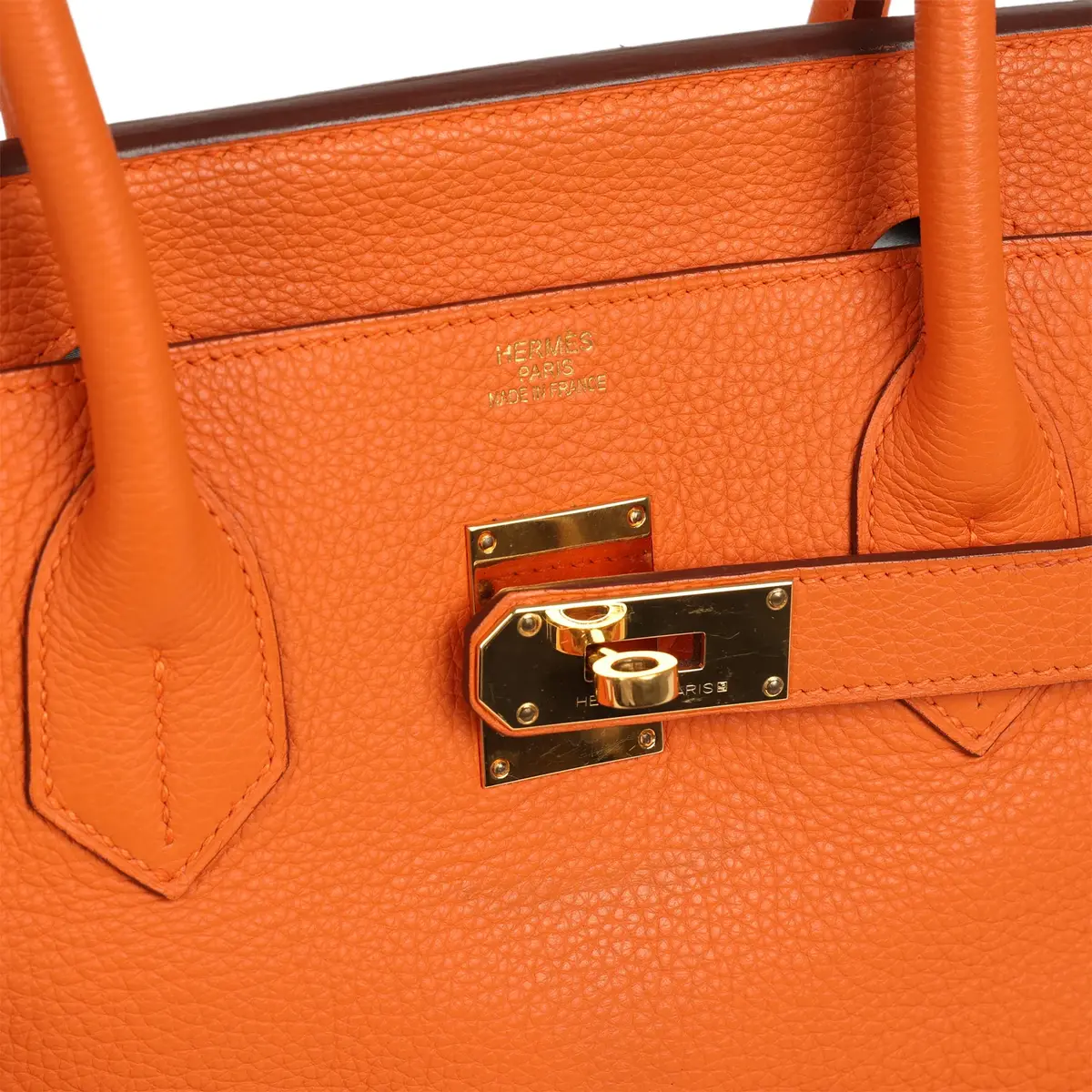 HERMÈS Vintage Hermes Shoulder Birkin 42 JPG Orange Clemence Gold Hardware | Thumbnail 7 HERMÈS Vintage Hermes Shoulder Birkin 42 JPG Orange Clemence Gold Hardware | Thumbnail 7