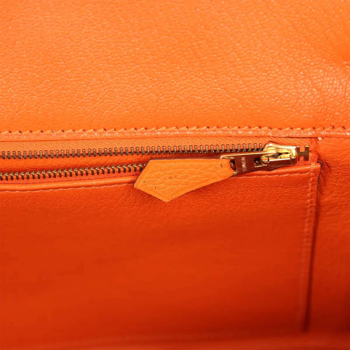 HERMÈS Vintage Hermes Shoulder Birkin 42 JPG Orange Clemence Gold Hardware | Thumbnail 8 HERMÈS Vintage Hermes Shoulder Birkin 42 JPG Orange Clemence Gold Hardware | Thumbnail 8