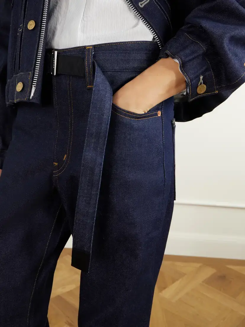 Sacai + Levi's Belted Webbing-trimmed Mid-rise Flared Jeans | Thumbnail 5 Sacai + Levi's Belted Webbing-trimmed Mid-rise Flared Jeans | Thumbnail 5