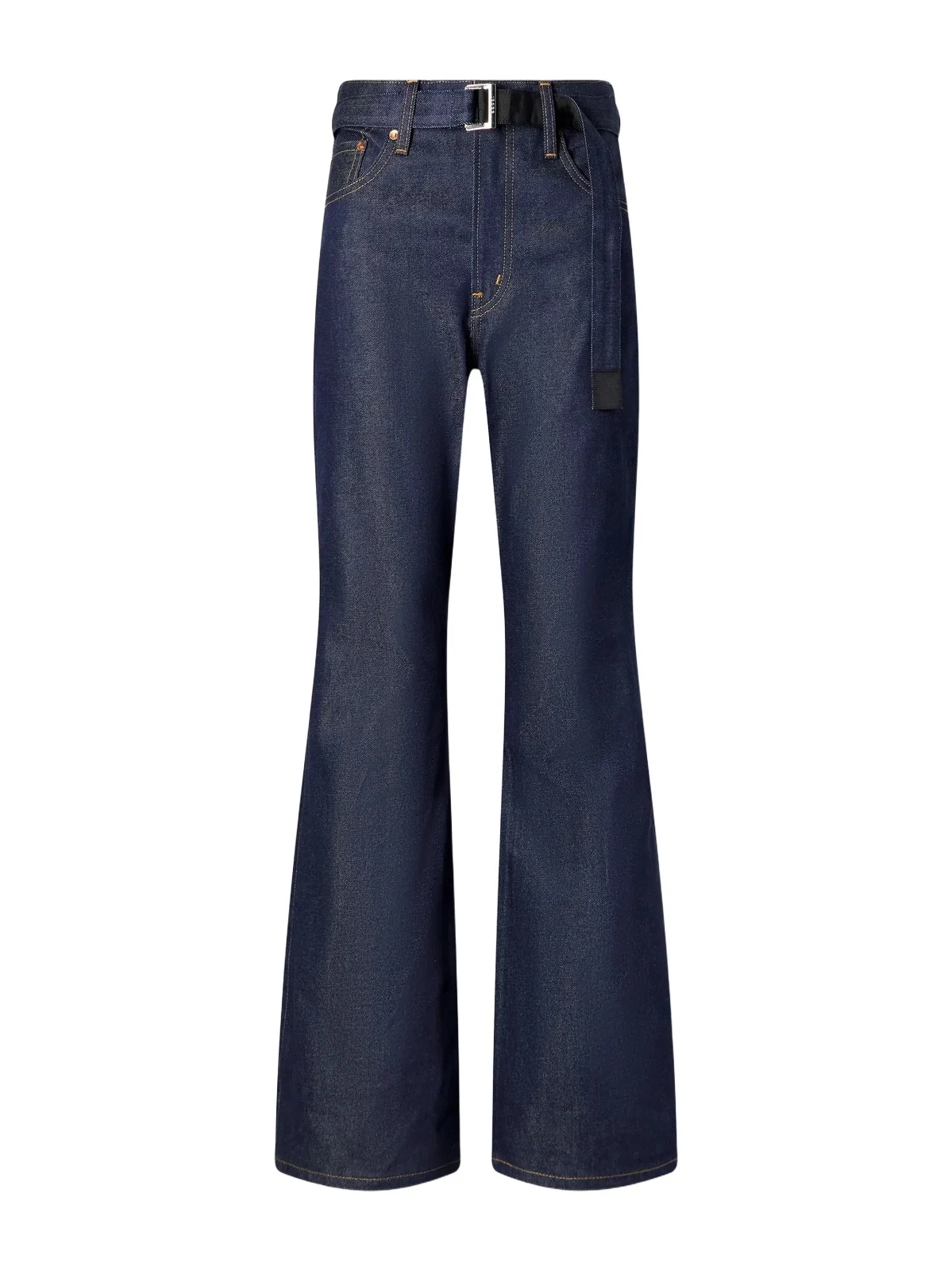 Sacai + Levi's Belted Webbing-trimmed Mid-rise Flared Jeans