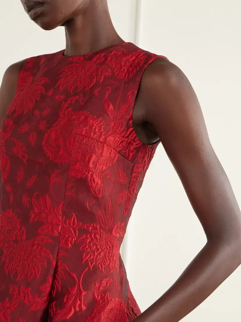 Emilia Wickstead Mara Pleated Floral-cloqué Midi Dress | Thumbnail 4 Emilia Wickstead Mara Pleated Floral-cloqué Midi Dress | Thumbnail 4