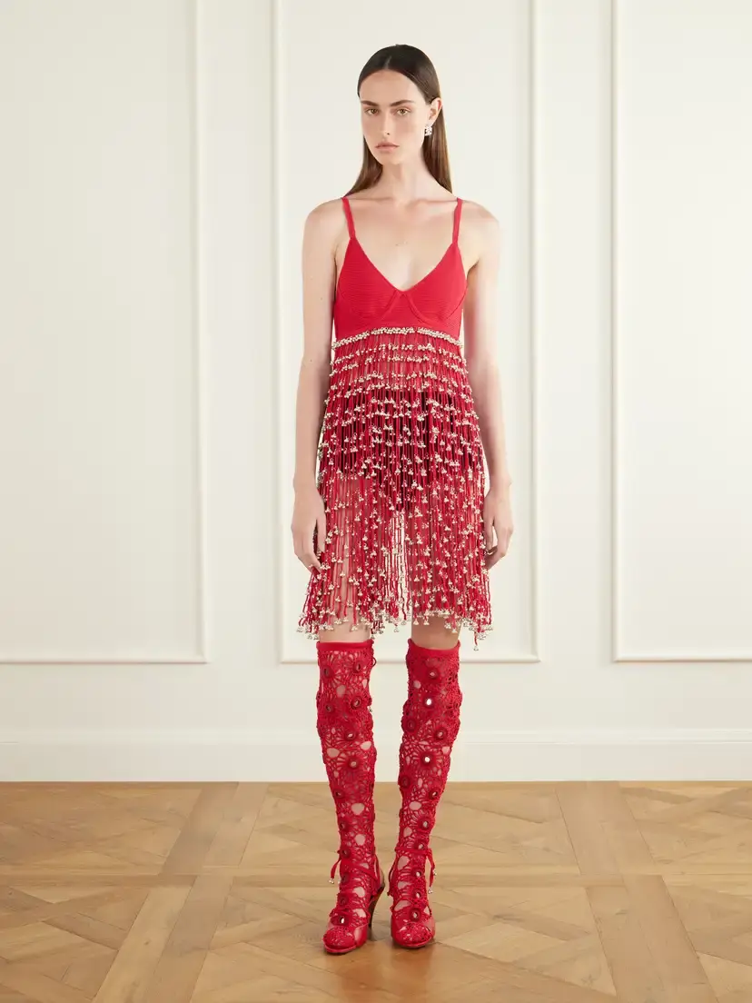 Yoshita 1967 Catherine Embellished Cotton Crochet-knit Mini Dress | Thumbnail 2 Yoshita 1967 Catherine Embellished Cotton Crochet-knit Mini Dress | Thumbnail 2