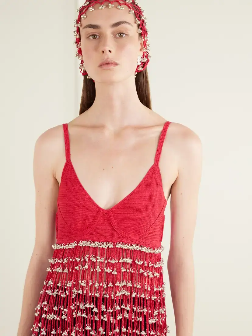 Yoshita 1967 Catherine Embellished Cotton Crochet-knit Mini Dress | Thumbnail 4 Yoshita 1967 Catherine Embellished Cotton Crochet-knit Mini Dress | Thumbnail 4