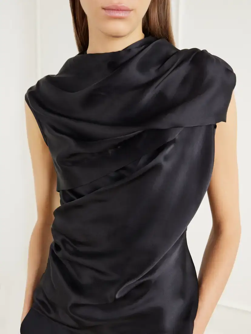 Tove Ila Draped Silk-blend Satin Blouse | Thumbnail 4 Tove Ila Draped Silk-blend Satin Blouse | Thumbnail 4