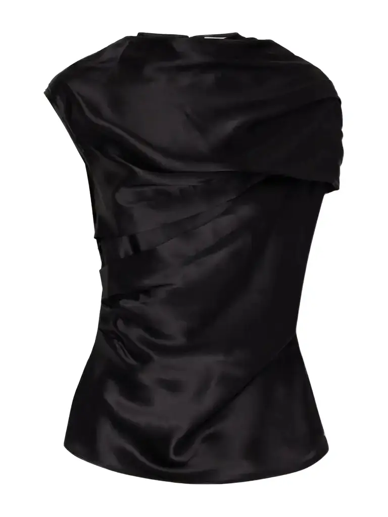 Ila Draped Silk-blend Satin Blouse Ila Draped Silk-blend Satin Blouse