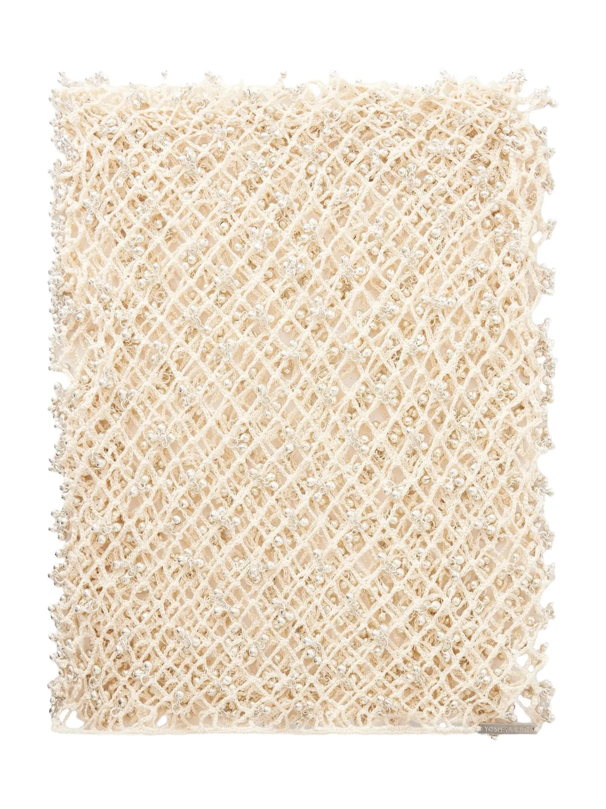 Embellished Crochet-knit Cotton Scarf Embellished Crochet-knit Cotton Scarf