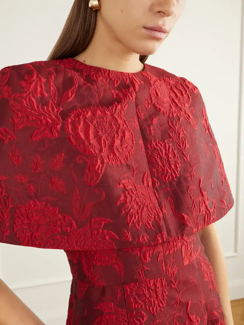 Emilia Wickstead Virginie Floral-cloqué Cape | Thumbnail 4 Emilia Wickstead Virginie Floral-cloqué Cape | Thumbnail 4