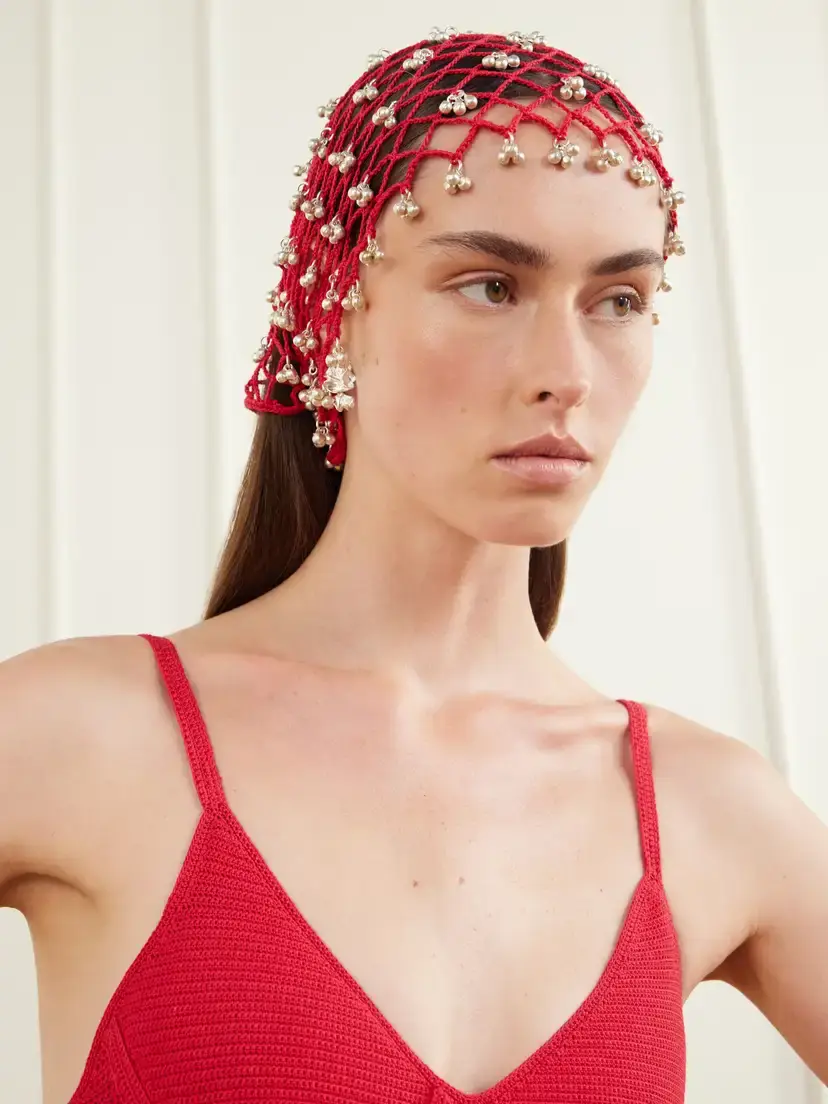 Yoshita 1967 Embellished Cotton Crochet-knit Bandana | Thumbnail 2 Yoshita 1967 Embellished Cotton Crochet-knit Bandana | Thumbnail 2