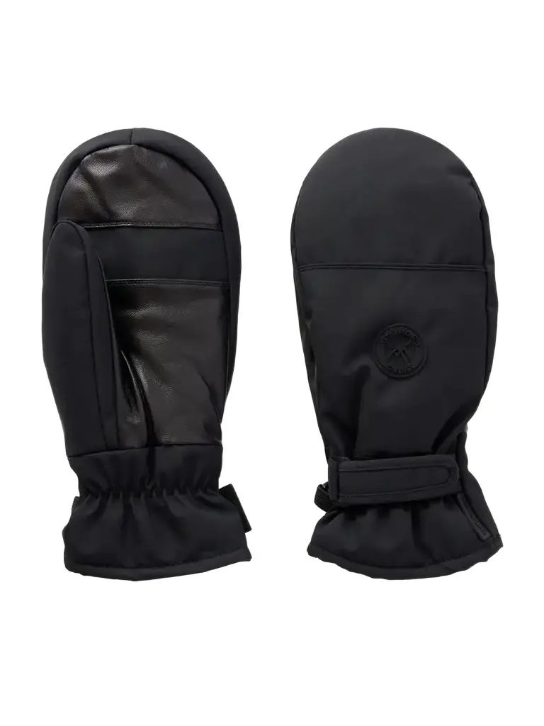 Logo-appliquéd Padded Leather-trimmed Shell Ski Mittens Logo-appliquéd Padded Leather-trimmed Shell Ski Mittens