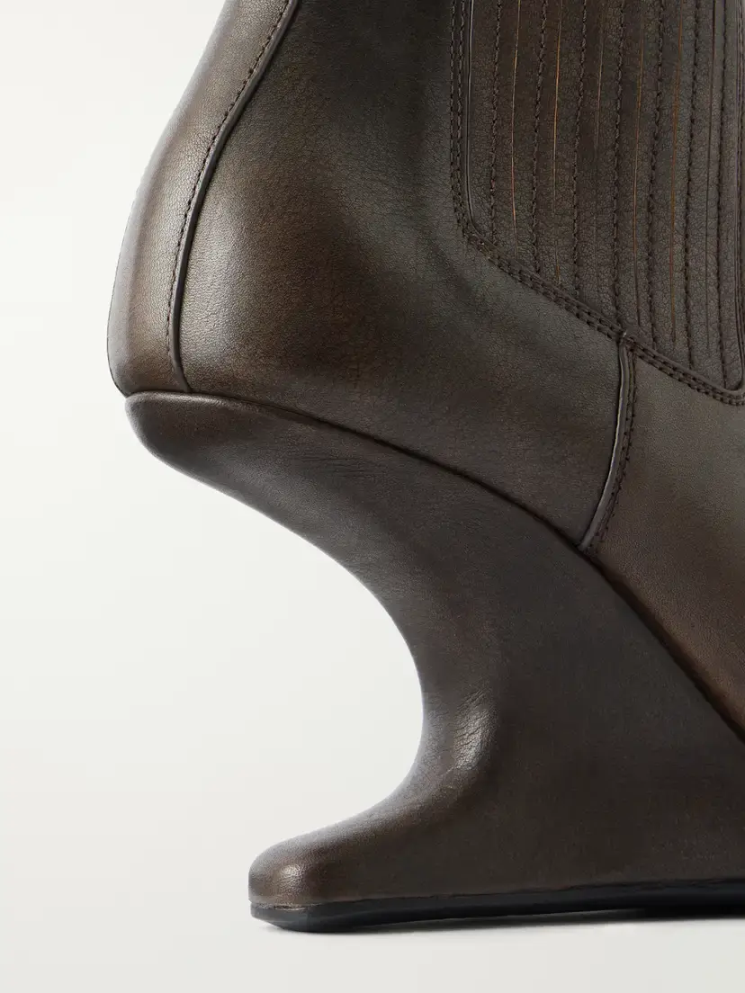 Rick Owens Cantilever 80 Curved Leather Wedge Ankle Boots | Thumbnail 5 Rick Owens Cantilever 80 Curved Leather Wedge Ankle Boots | Thumbnail 5