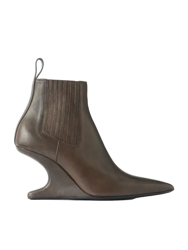 Cantilever 80 Curved Leather Wedge Ankle Boots Cantilever 80 Curved Leather Wedge Ankle Boots