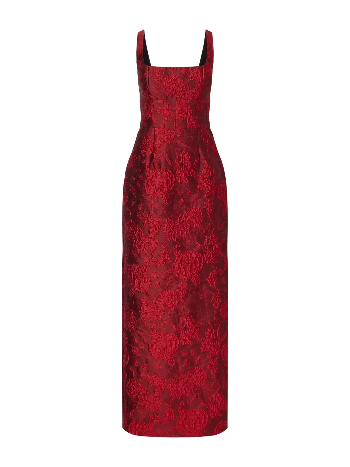 Megara Paneled Darted Floral-cloqué Gown
