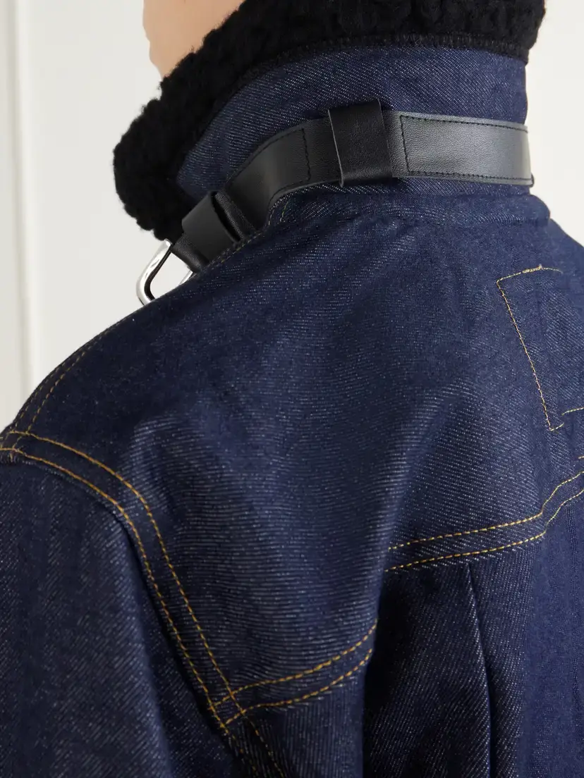 Sacai + Levi's Plush And Leather-trimmed Denim Jacket | Thumbnail 6