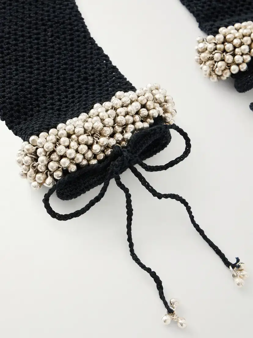 Yoshita 1967 Embellished Cotton Crochet-knit Gloves | Thumbnail 4 Yoshita 1967 Embellished Cotton Crochet-knit Gloves | Thumbnail 4